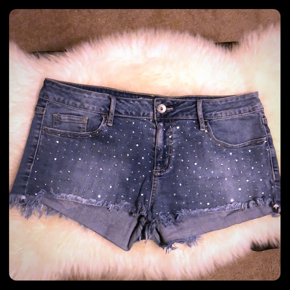Bullhead Black Brand Shorts w Crystal studs
